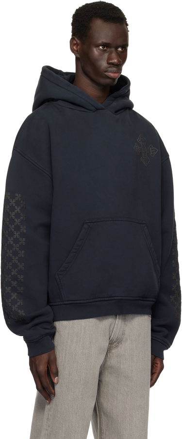 Sweatshirt Rhude Rhude Cross Logo Hoodie Mørkeblå | RHPS25HO02012, 1