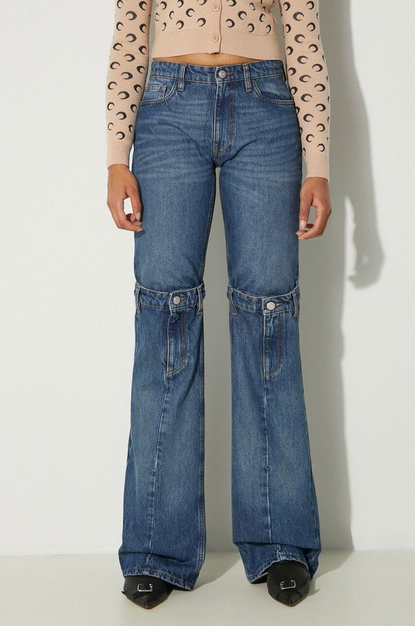 Jeans Coperni Open Knee High-Waist Jeans Blå | COPP55252