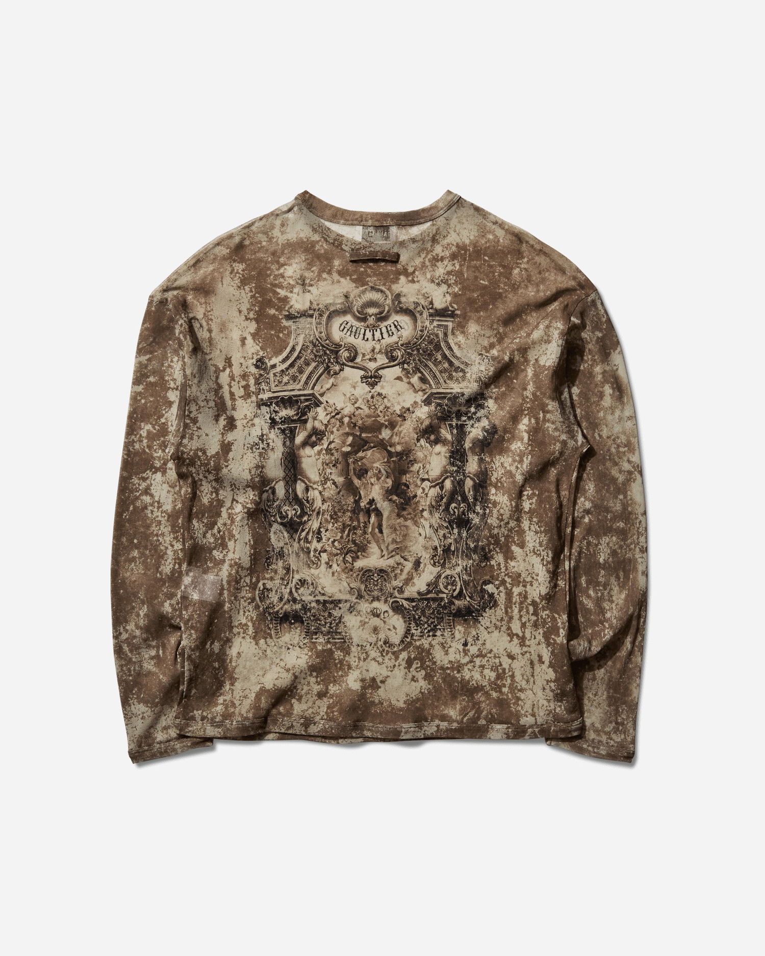 T-shirt Jean Paul Gaultier Oversized Medallion Graphic Longsleeve Top Brun | 2503WTO340M006 P6965, 0
