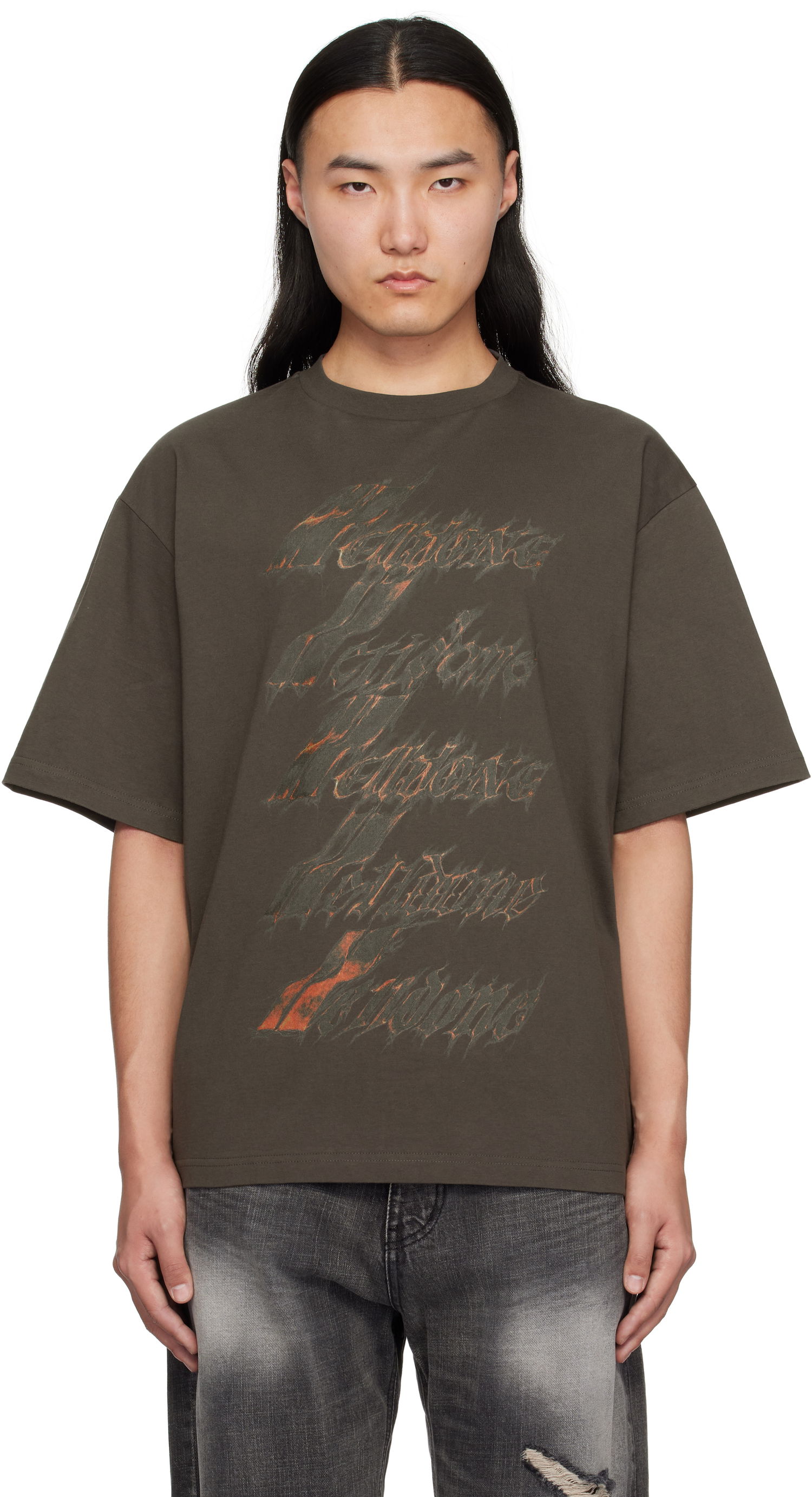 T-shirt We11done We11done Spark Logo Graphic T-Shirt Brun | WD-TT0-25-751-U-CH, 0
