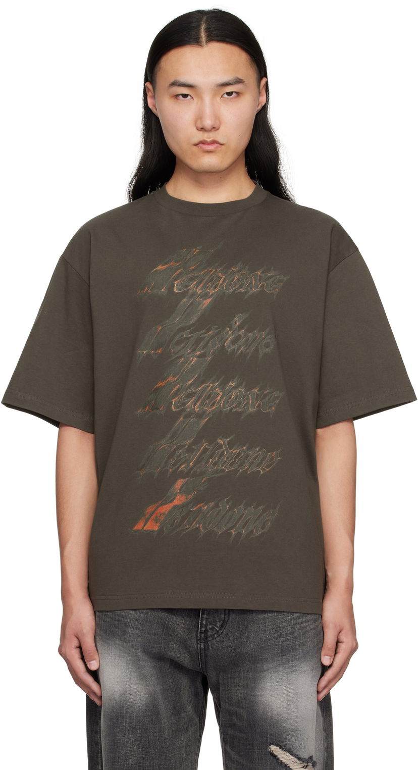 T-shirt We11done We11done Spark Logo Graphic T-Shirt Brun | WD-TT0-25-751-U-CH