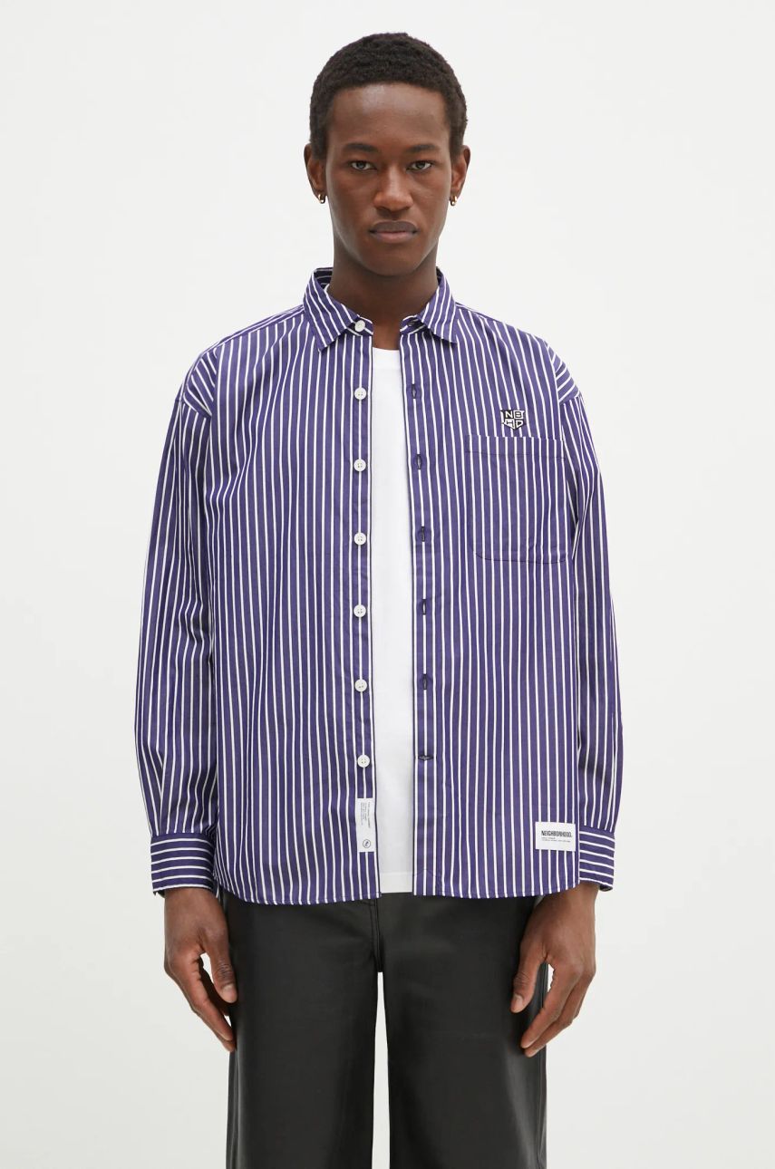 Skjorte Neighborhood NEIGHBORHOOD Striped Regular Fit Shirt Lilla | 242TSNH.SHM03, 0