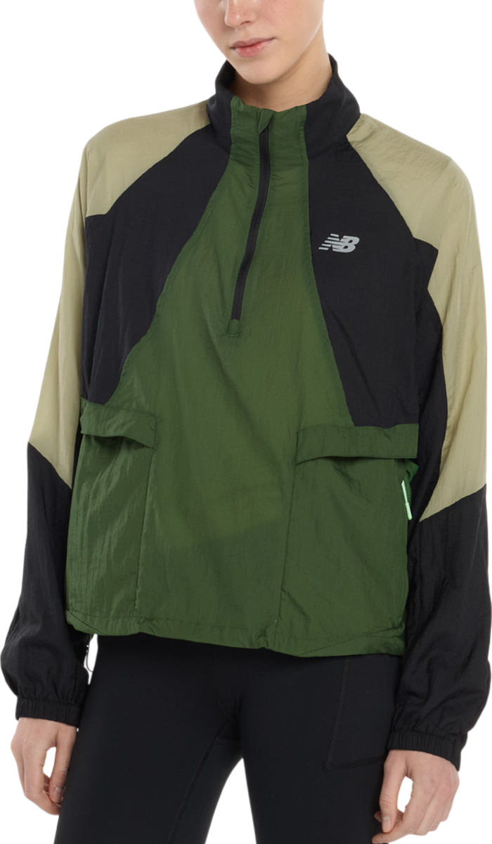 Vindjakke New Balance Better Run Color Block Half-Zip Water Resistant Jacket Flerfarvet | wo53206-gas