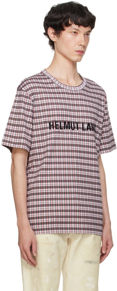 T-shirt Helmut Lang Plaid Logo Print T-Shirt Lyserød | O06HM509, 1