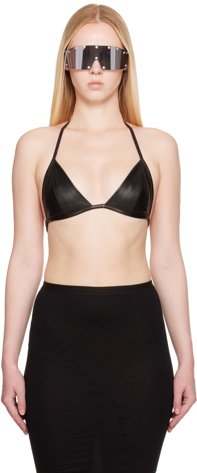 Bh Rick Owens Rick Owens Hollywood Leather Bra Sort | RO01E7091 LBY