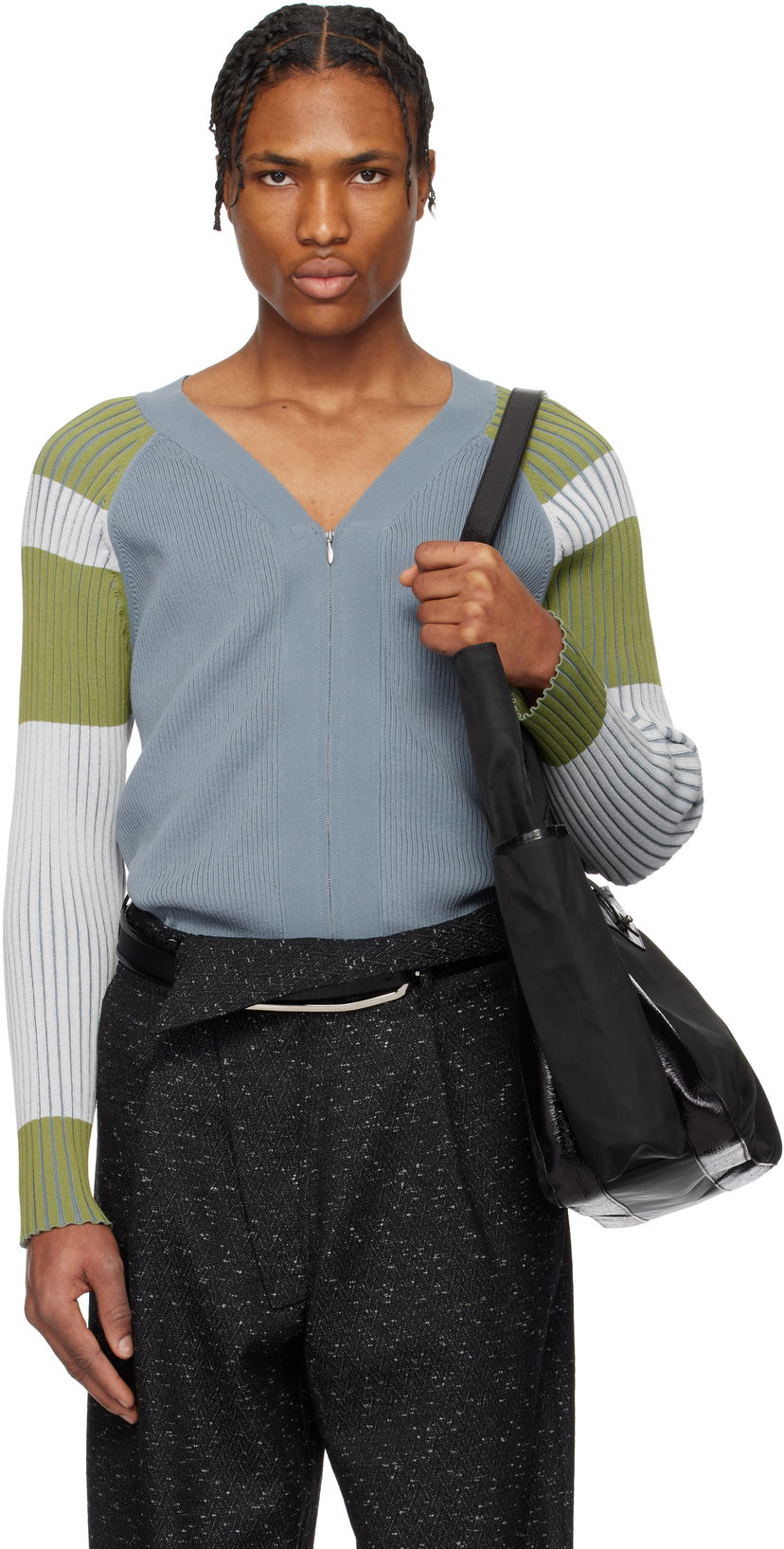 Sweater KIKO KOSTADINOV Kiko Kostadinov Inex Zip Cardigan Blå | KKSS25KN03-114