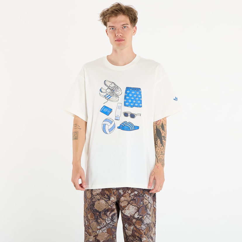 T-shirt adidas Originals T-shirt adidas Stuff Tee Off White Hvid | KQ6345