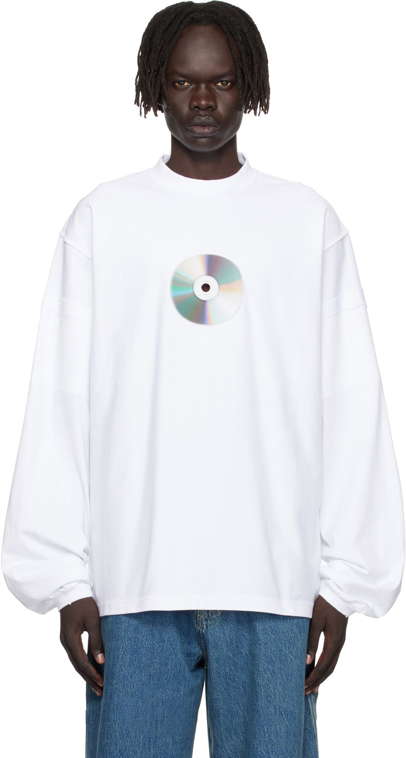 T-shirt VETEMENTS Vetements CD Reworked Long Sleeve T-Shirt Hvid | UH76LS780W