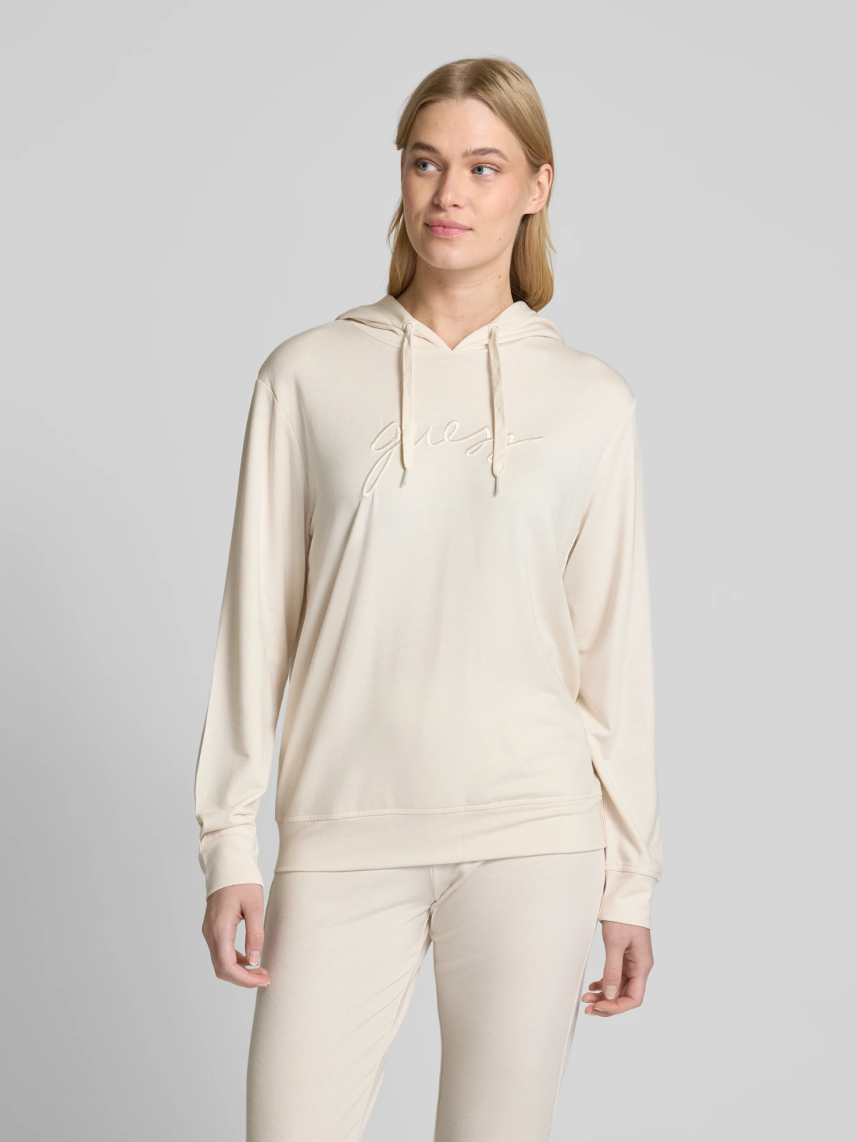 Sweatshirt GUESS Guess Lucia Hoodie Beige | O5GQ00KCQP2-G6K5, 1