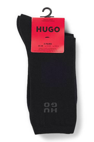 Sokker BOSS Two-pack short socks with stacked logos Sort | 50549831, 1