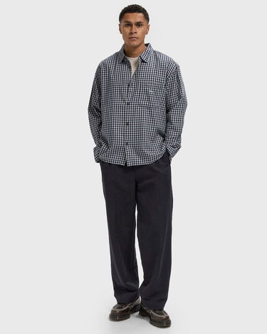 Skjorte OBEY Bigwig Andy Woven Shirt Mørkeblå | 181200413-ANV, 2