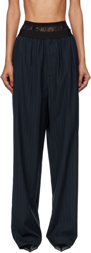 Bukser Balenciaga Balenciaga Pinstripe Elastic Trousers Mørkeblå | 790887TST24, 0