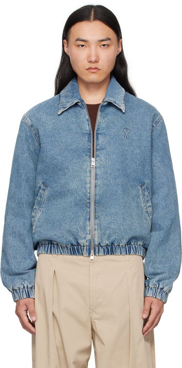 Bomberjakke AMI AMI Paris Ami de Coeur Denim Jacket Blå | HJK043.DE0046, 0