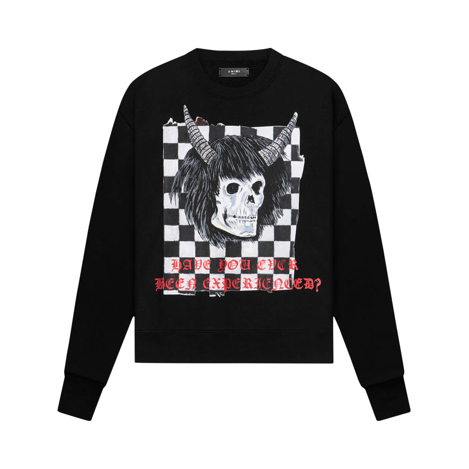 Sweatshirt AMIRI x Wes Lang Checker Skull Crew Sort | AW22MJG009 001 BLAC, 1