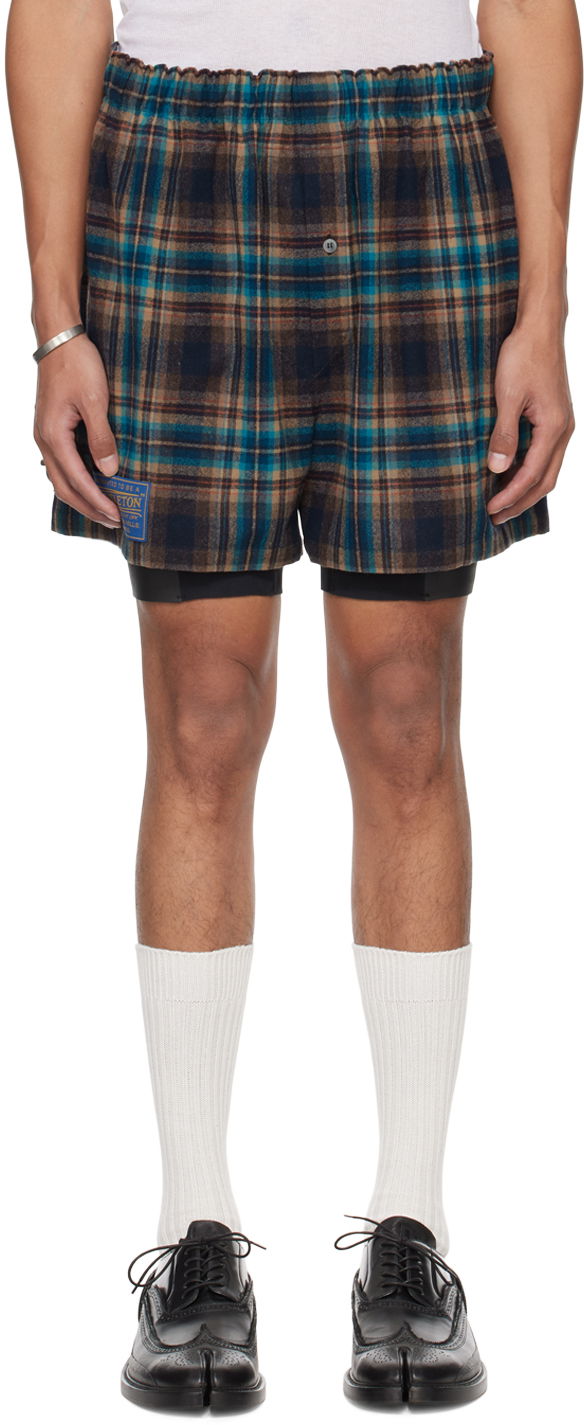 Shorts Maison Margiela Check Shorts Mørkeblå | S50MU0071 S78041