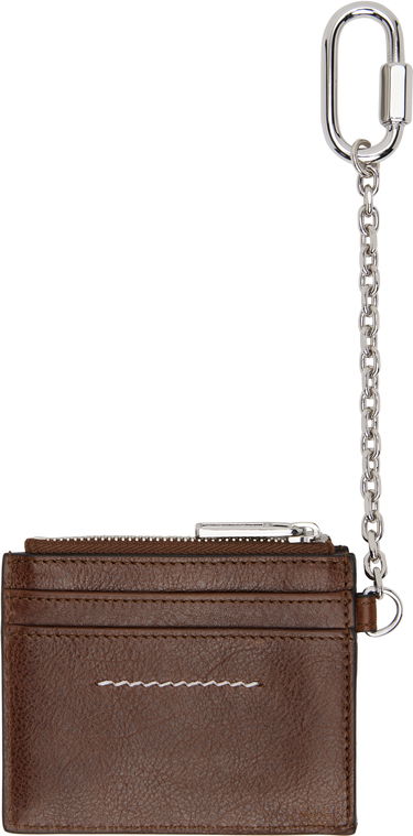 Tegnebog Maison Margiela MM6 Maison Margiela Leather Card Holder with Carabiner Chain Brun | SA5UI0021 P7253, 3