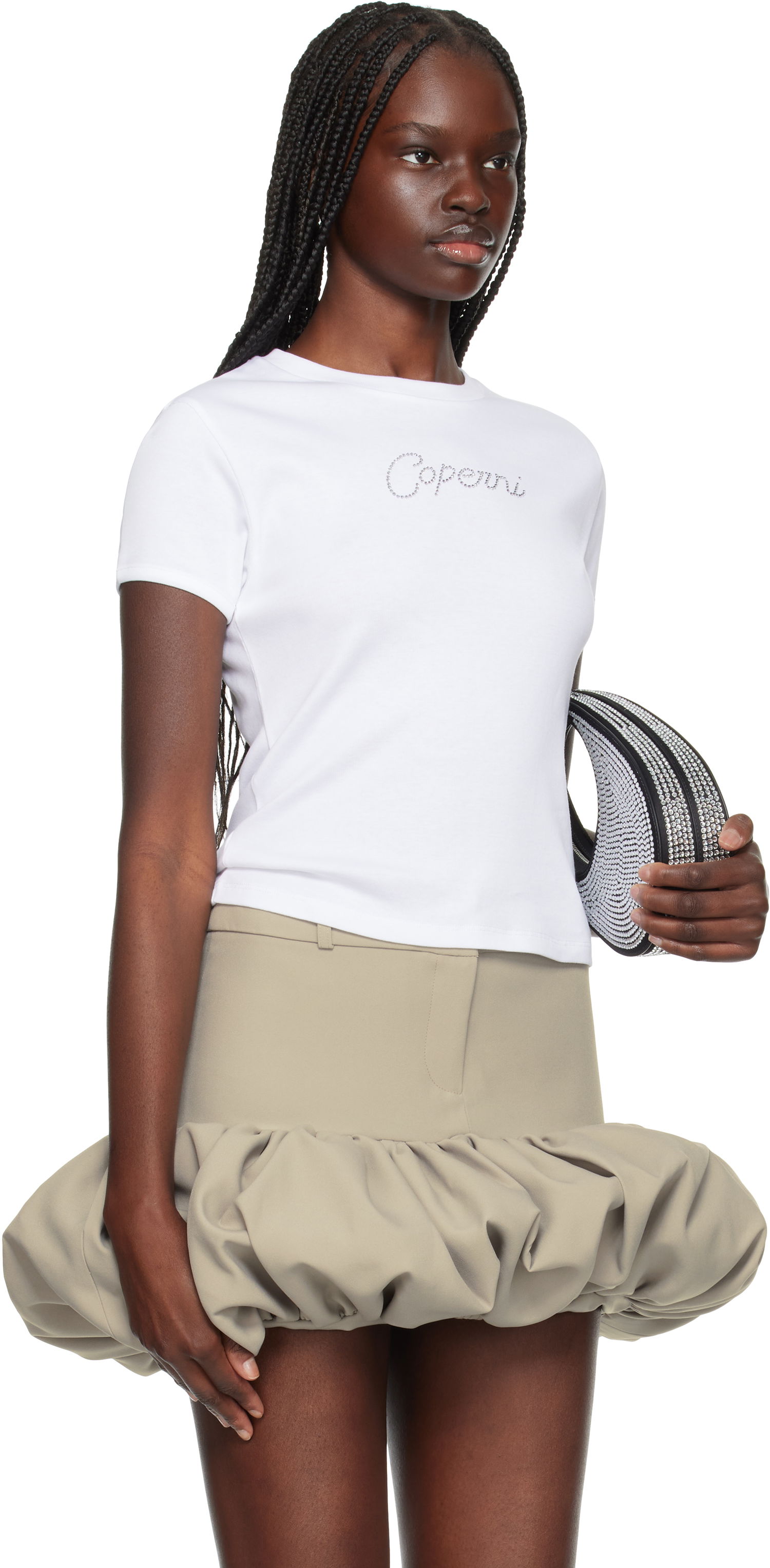 T-shirt Coperni Coperni Crystal Logo T-Shirt Hvid | COPJS07CRF5017, 1