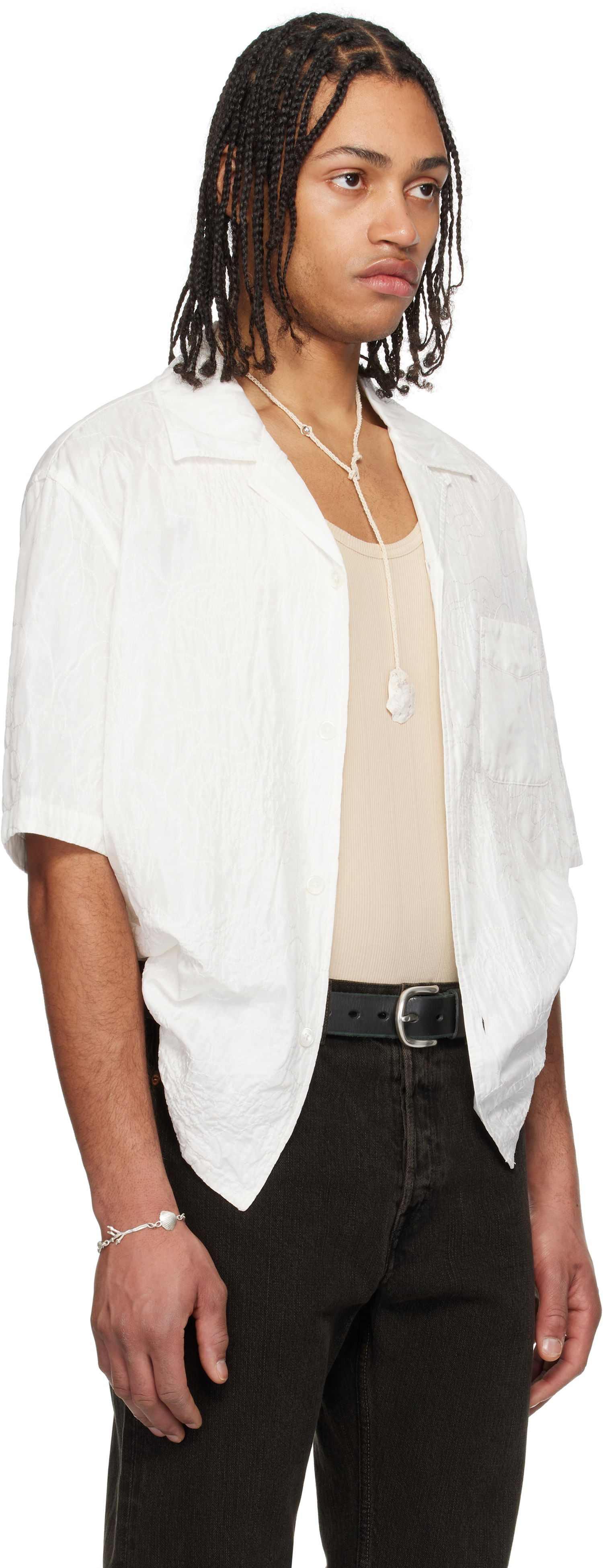 Skjorte OUR LEGACY Our Legacy Heusen Short Sleeve Shirt Hvid | M2252HWF, 1