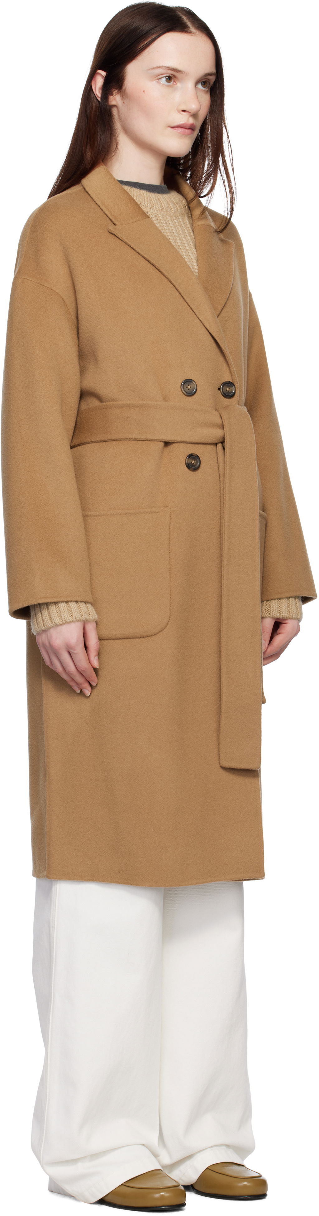 Frakker Anine Bing Anine Bing Dylan Double-Breasted Wool Coat Brun | A-01-4001-200, 1