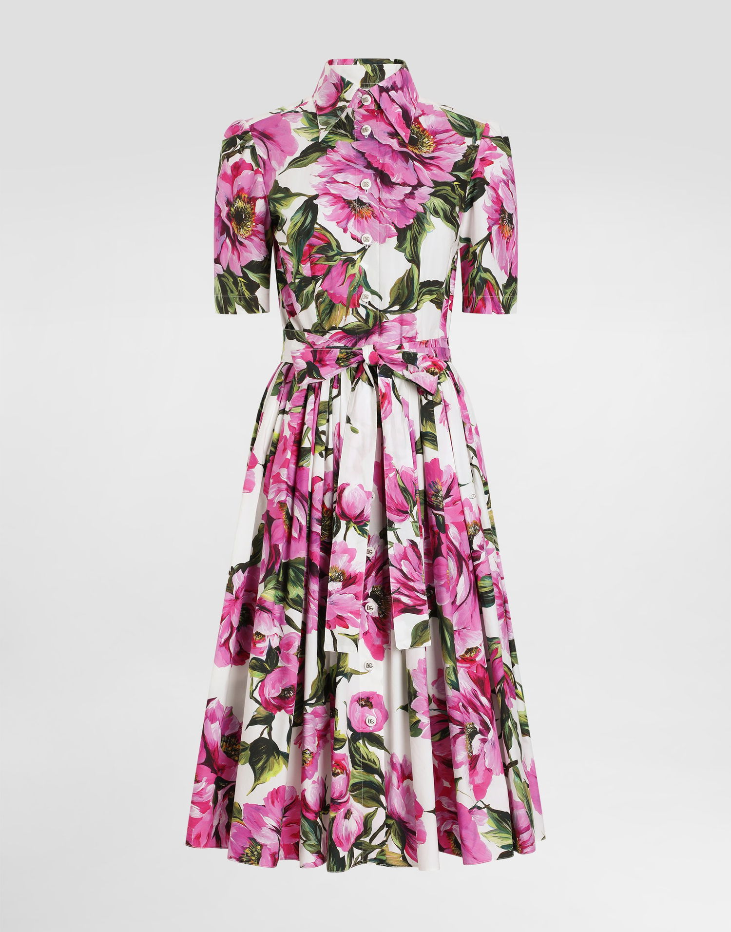 Kjole Dolce & Gabbana Dolce & Gabbana Cotton Jacquard Corset Dress with Floral Print Flerfarvet | F6AGMTHS5S3HA5KR, 0