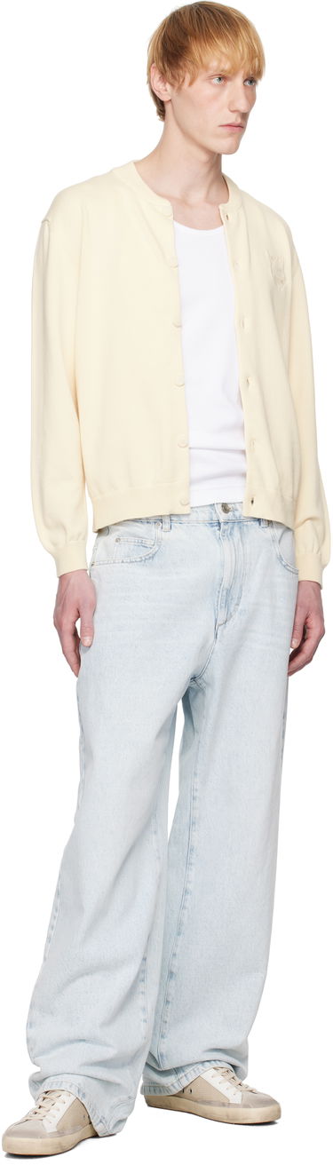 Sweater MAISON KITSUNÉ Maison Kitsuné Fox Head Embroidered Cardigan Gul | OM02135KT1135, 3