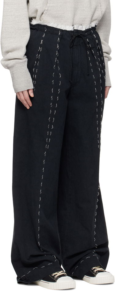 Bukser Maison Margiela Maison Margiela Work-In-Progress Stitch Detail Trousers Sort | S50KA0664 M35295, 1