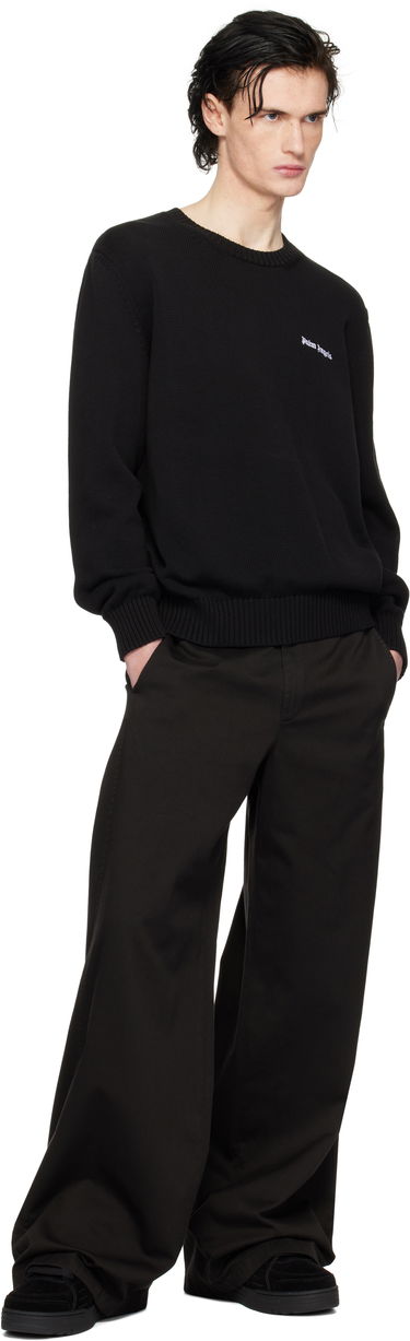 Sweater Palm Angels Logo Embroidered Sweater Sort | PMHE027C99KNI0021003, 3