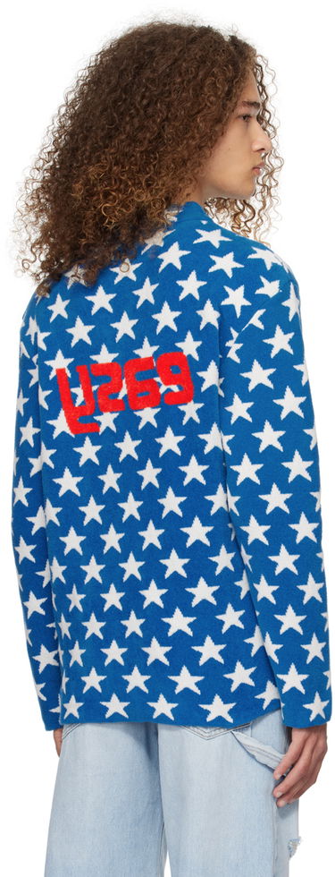 Sweater ERL 'Easy' Star-Print Knit Sweater Blå | ERL07N006, 2