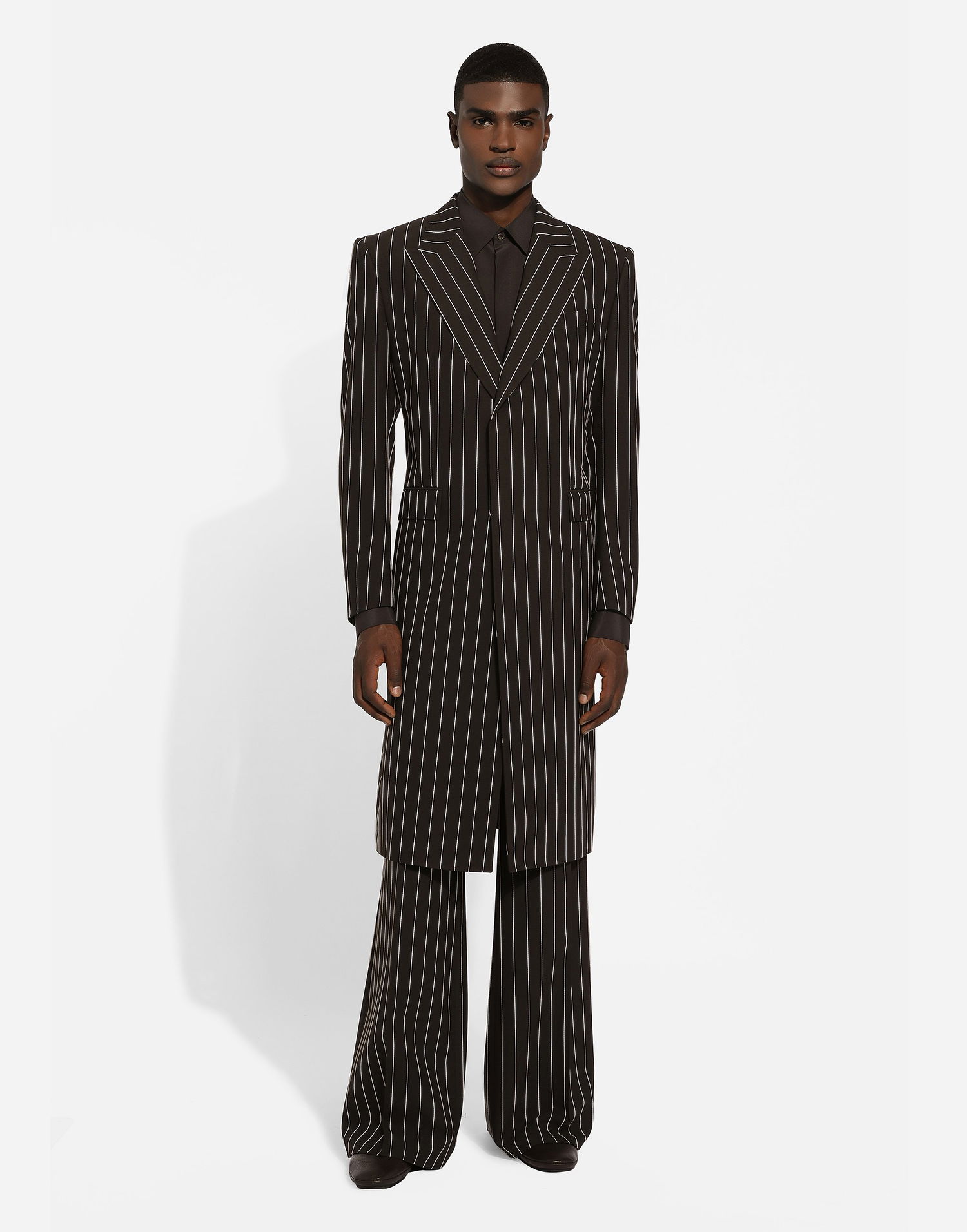 Bukser Dolce & Gabbana Dolce & Gabbana Pinstriped Wide-leg Trousers Sort | GP01PTFR20WS8051, 1
