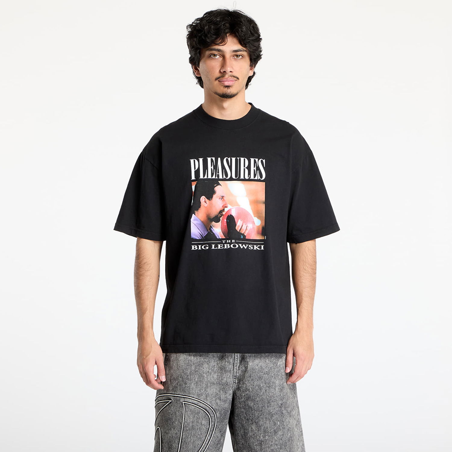 T-shirt Pleasures PLEASURES The Big Lebowski Lick T-Shirt Sort | P25SU057 BLACK, 0