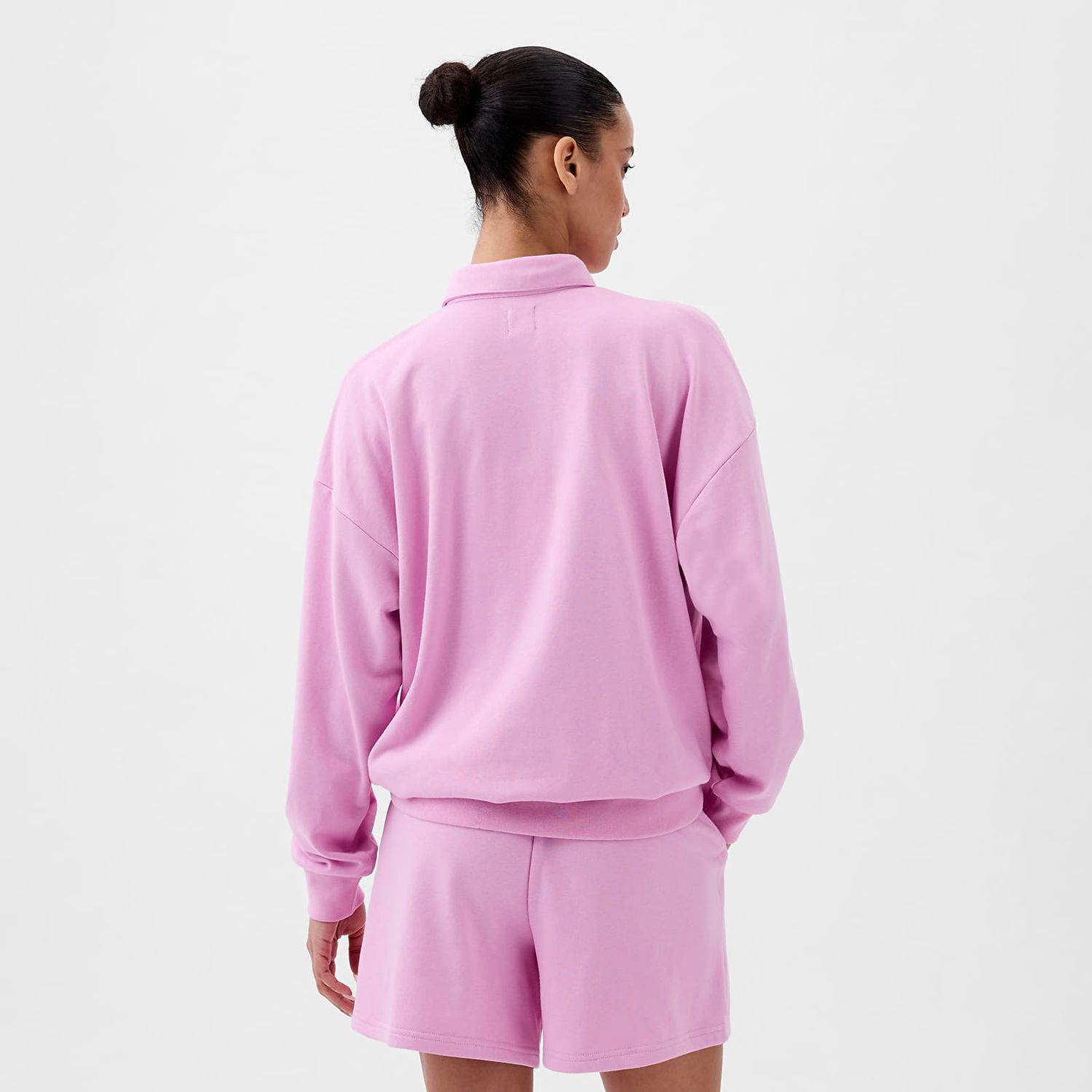 Sweatshirt GAP French Terry Logo Polo Sweatshirt Sugar Pink Lyserød | 870977-01, 1