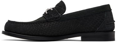 Sneakers og sko Versace Croc-Effect Suede Loafers Sort | 1013592_1A12292, 2