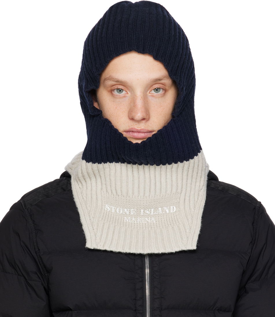 Beanie Stone Island Painted Balaclava Mørkeblå | 7915N02XD, 0