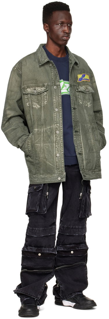 Jakke We11done We11done Jacquard Logo Denim Jacket Grøn | WD-DJ1-22-366-U-KK, 3