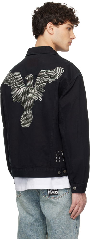 Jakke Ksubi Oh G Replica Eagle Denim Jacket Sort | MPS25JK004, 2