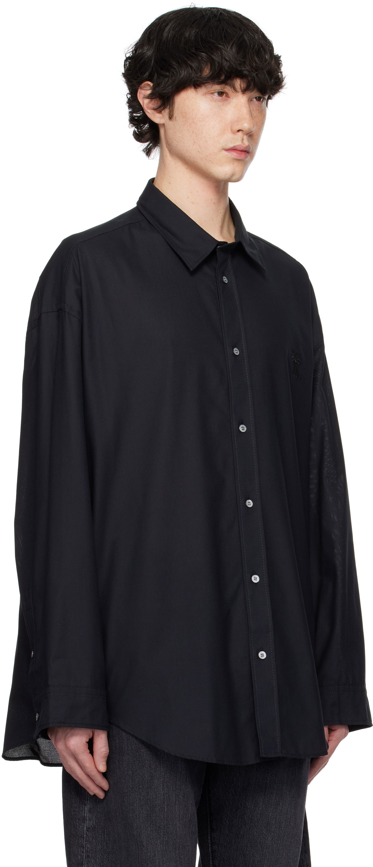 Skjorte Acne Studios Acne Studios Button-Up Shirt Sort | BB0599-, 1