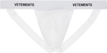 Trusser VETEMENTS Vetements Logo-Woven Jock Strap Hvid | MA66UN110W, 1