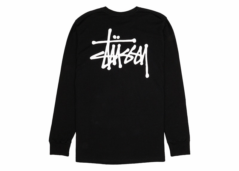 T-shirt Stüssy Basic Pigment Dyed Long Sleeve T-Shirt Sort | 1995001-0001, 0