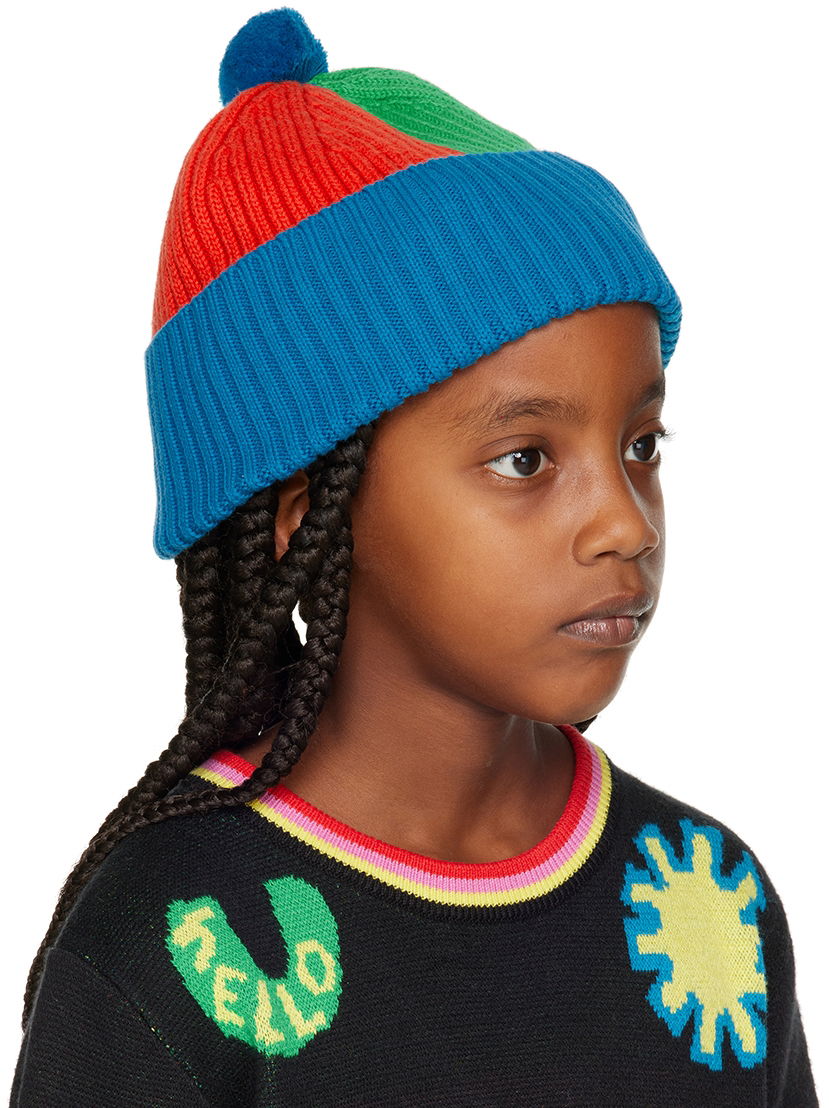 Beanie Stella McCartney Stella McCartney Kids' Colorblock Pom-Pom Beanie Flerfarvet | 8R0O37 Z0783, 1