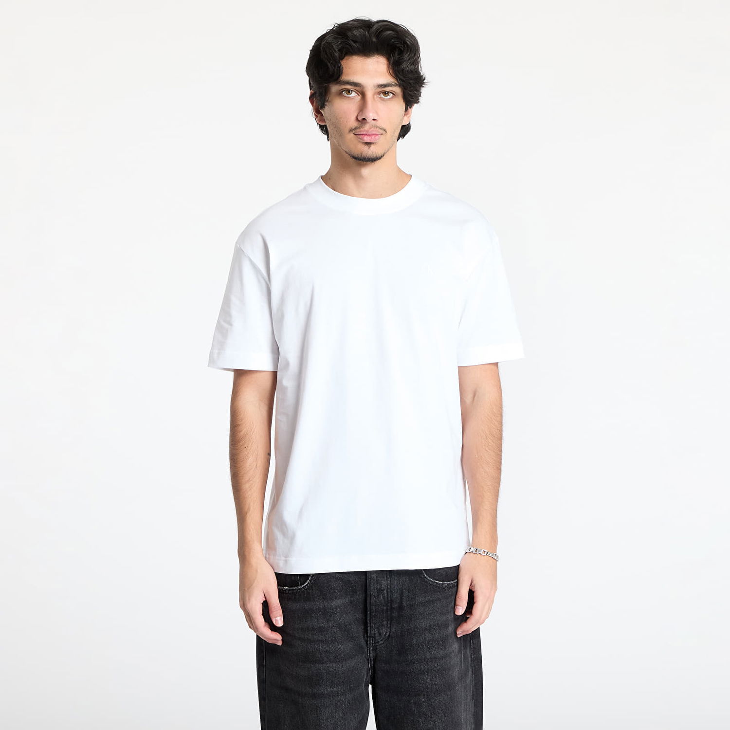 T-shirt CALVIN KLEIN Calvin Klein Jeans Soft Layered Monogram T-Shirt Hvid | J30J327089 YAF, 0