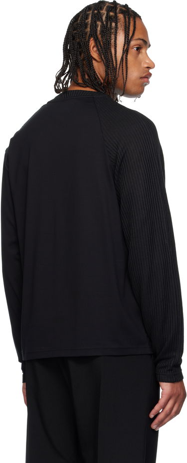 T-shirt HELIOT EMIL Obscura Long Sleeve T-Shirt with Ribbed Details Sort | AW25_M_09_152_BLK01, 2