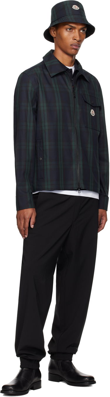 Skjorte Moncler Moncler Checked Cotton Gabardine Overshirt Grøn | K20912F00007M7484, 3