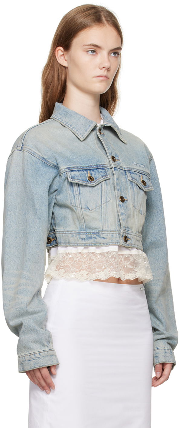 Jakke We11done Cropped Denim Jacket Blå | WD-DJ2-24-337-W-SK, 1