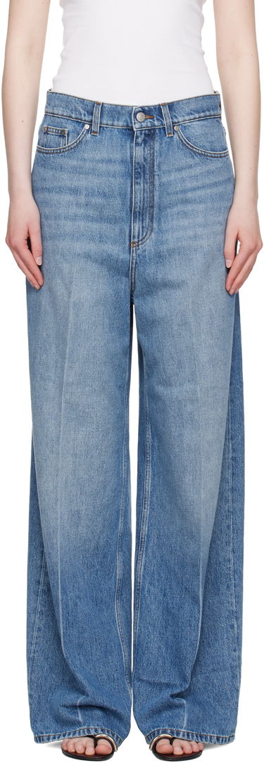 Jeans Stella McCartney Stella McCartney Faded Wide-Leg High-Rise Jeans Blå | 6D04133SQH27, 0