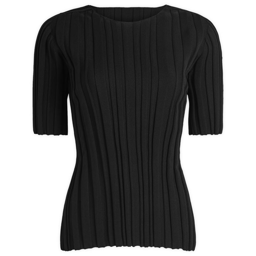 T-shirt Pleats Please Issey Miyake Issey Miyake Rib Knit T-Shirt Sort | PP56KK852-15