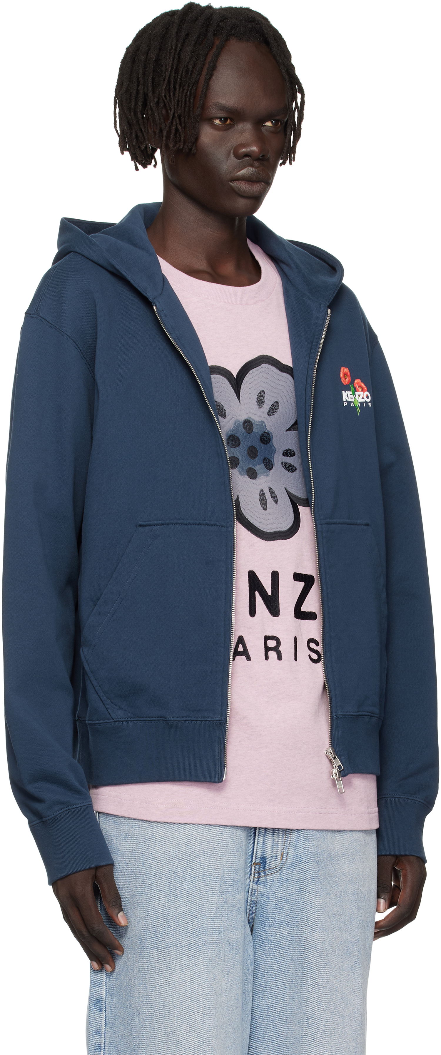 Sweatshirt KENZO Kenzo 'KENZO Archive Bouquet' Full-Zip Hoodie Mørkeblå | FF65HO2554MF, 1