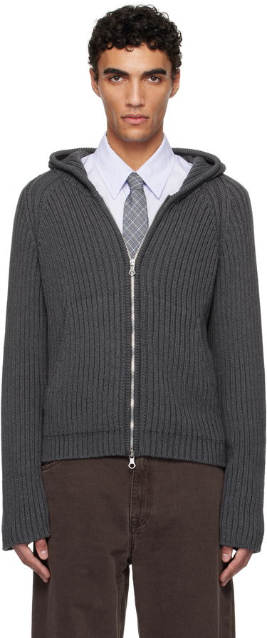 Sweater OUR LEGACY OUR LEGACY Level Zip-Up Knit Hoodie Grå | M2253LD, 0
