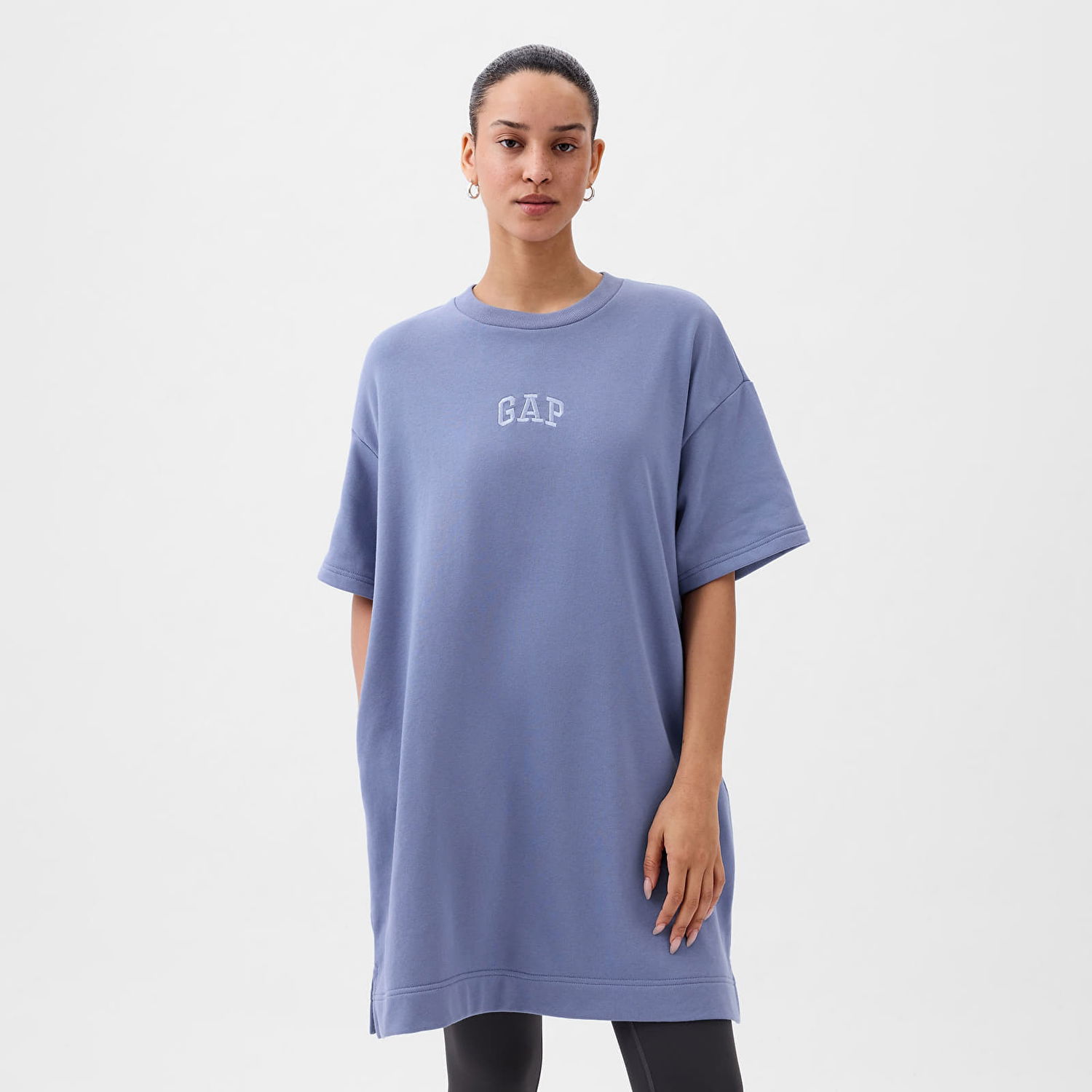 Kjole GAP Dresses French Terry Logo Dress Larkspur Blå | 870986-02, 0