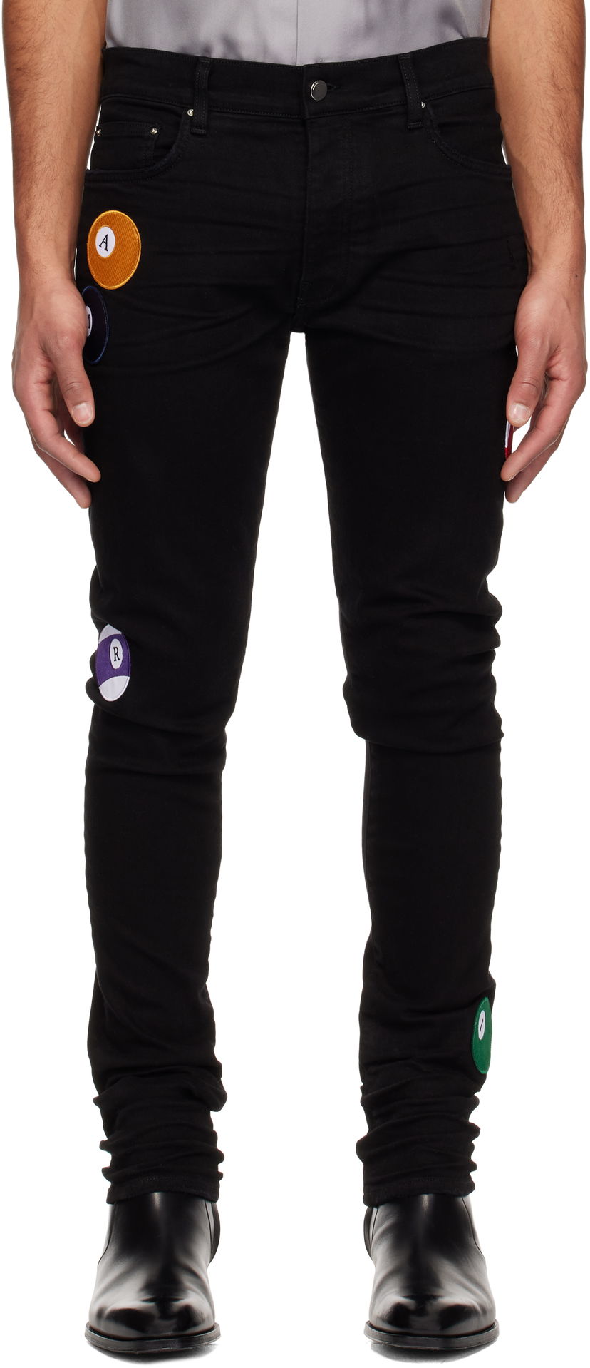 Jeans AMIRI AMIRI Pool Ball Skinny Jeans Sort | AMDNSY1129