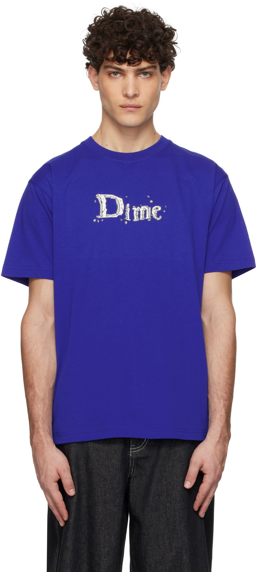 T-shirt Dime Classic Stone Graphic T-Shirt Blå | DIMEHO2455NVY